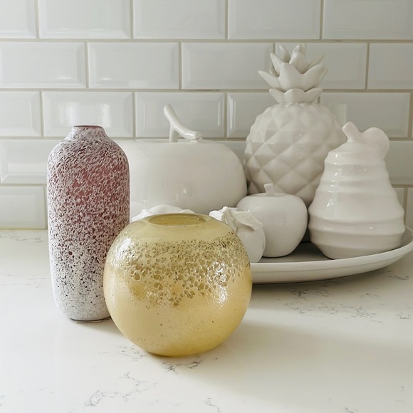 Anthropologie set of two glass decorative vases - Picture 3 of 15